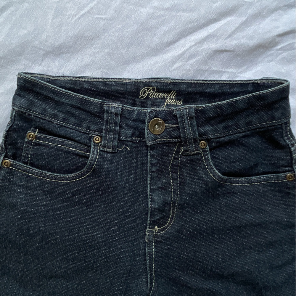Vintage High Rise Flared Dark Wash Jeans - Picture 2 of 7